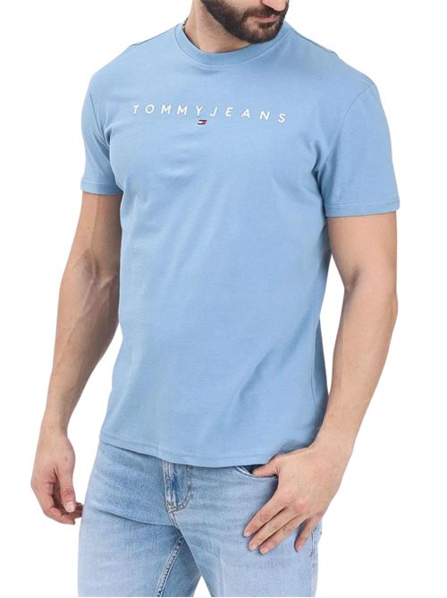 T-shirt azzurra in cotone Tommy Jeans | DM0DM20744DY6